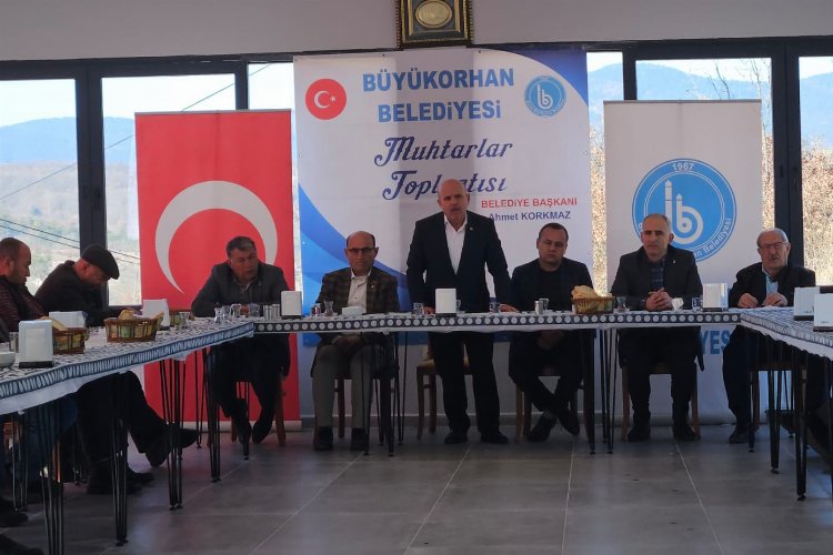 Bursa Büyükorhan'da Başkan Korkmaz muhtarlarla buluştu