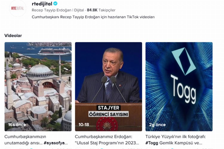 Cumhurbaşkanı Erdoğan 'TikTok'ta