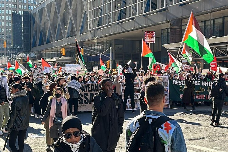 New York'ta Filistin için protesto!