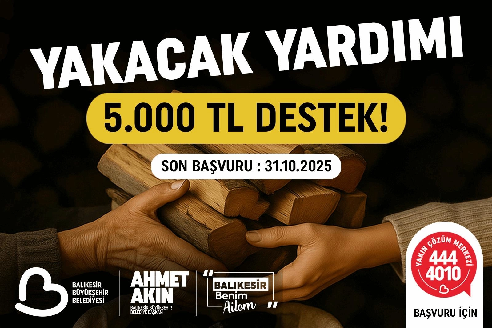 Balıkesir Büyükşehir'den 'yakacak' yardımı