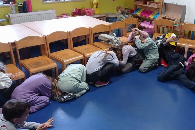 Bursa'da minikler tatbikatta!