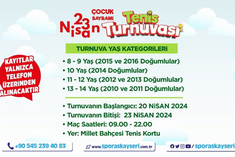 Kayseri'de 23 Nisan’a özel turnuva