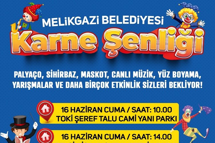 Kayseri Melikgazi'de karne şenliği
