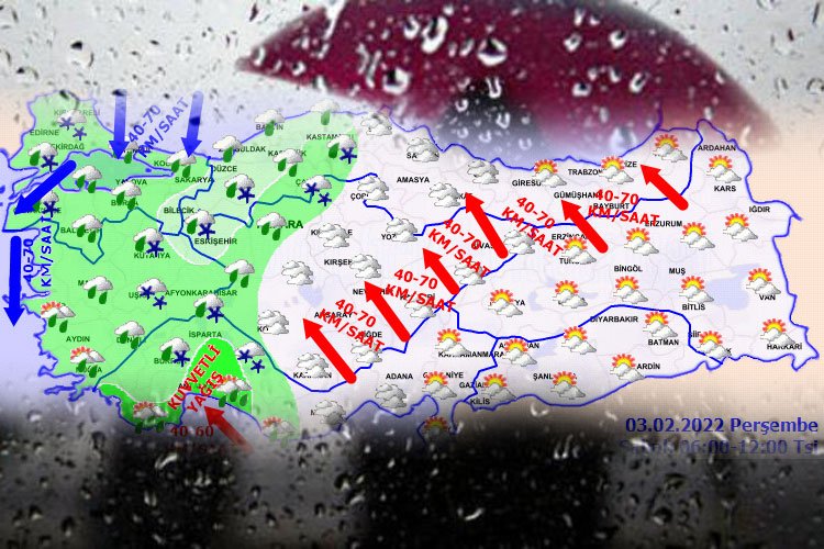 Marmara ve Ege'de kuvvetli yağış