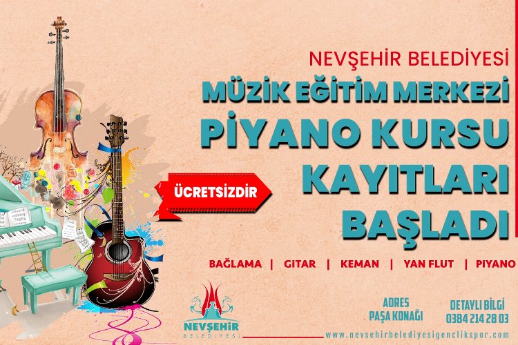 Nevşehir'de müzik kurs kayıtları sürüyor