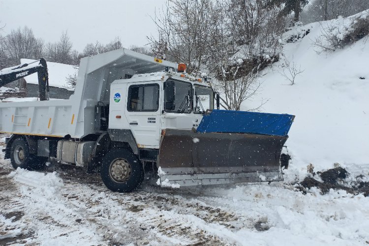 Sakarya'da yoğun kar alan grup yolları açılıyor